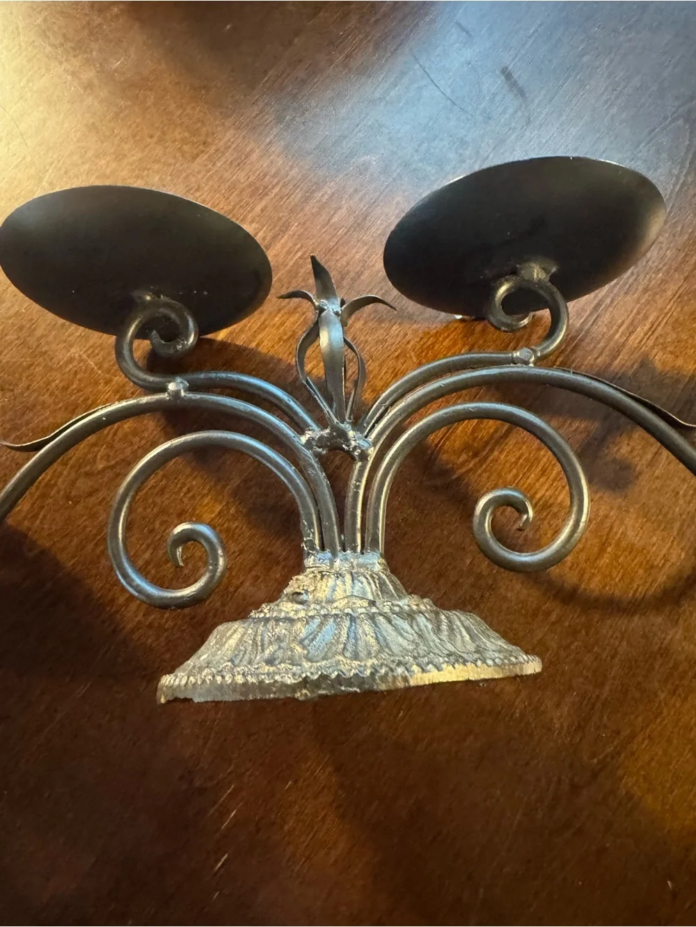 Homemade Art Decorative Black Metal 4 Arm Candle Holder